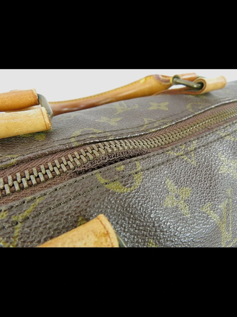 Louis Vuitton Brown Monogram Duffel with Tan Leather Trim